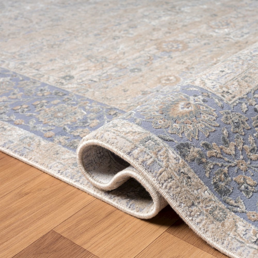 Cheshire Viscose Blend Area Rug Indoor in Blue/Beige, 2' x 3'. Picture 10