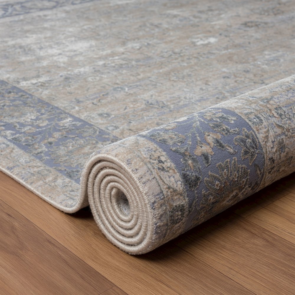 Cheshire Viscose Blend Area Rug Indoor in Blue/Beige, 2' x 3'. Picture 4