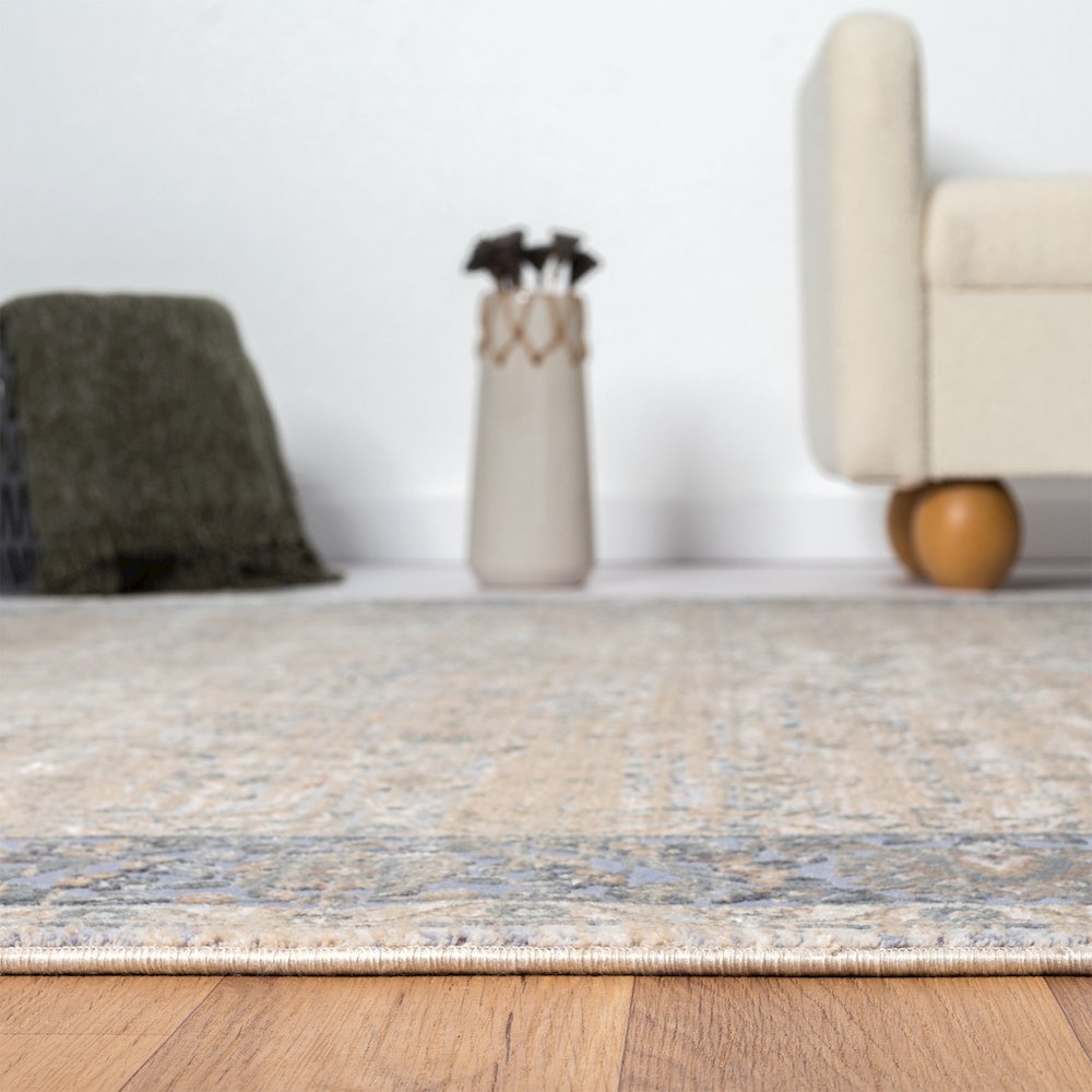 Cheshire Viscose Blend Area Rug Indoor in Blue/Beige, 2' x 3'. Picture 8