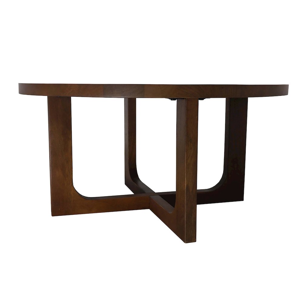 Cayman Coffee Table Brown Finish in Brown, 36" Diameter x 18" H. Picture 3