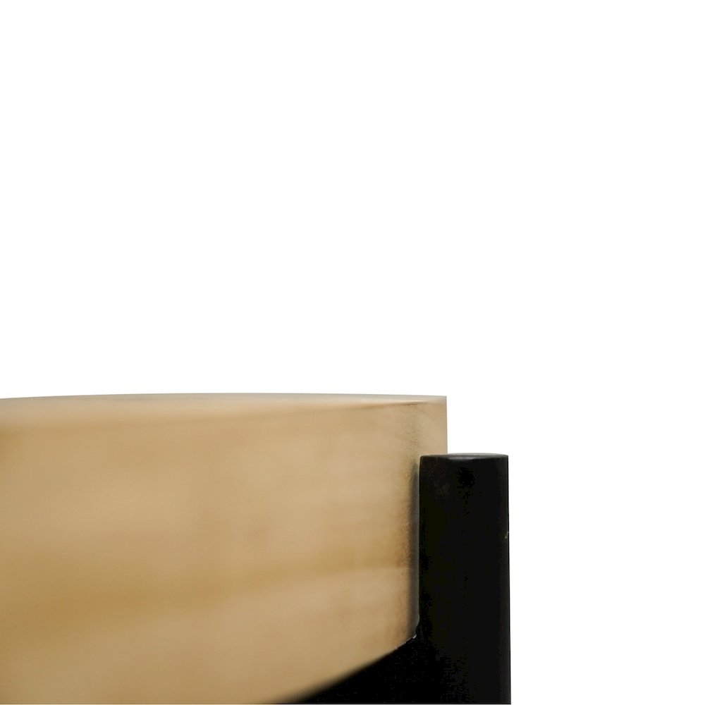 Summerfield Coffee Table Burl Wood Finish in Yellow/Brass, 36" Diameter x 18" H. Picture 4