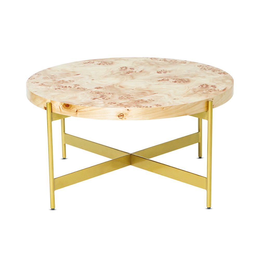Summerfield Coffee Table in Brown/Gold, 36" Diameter x 18" H. Picture 1