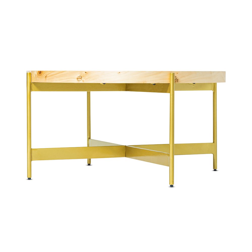 Summerfield Coffee Table in Brown/Gold, 36" Diameter x 18" H. Picture 3