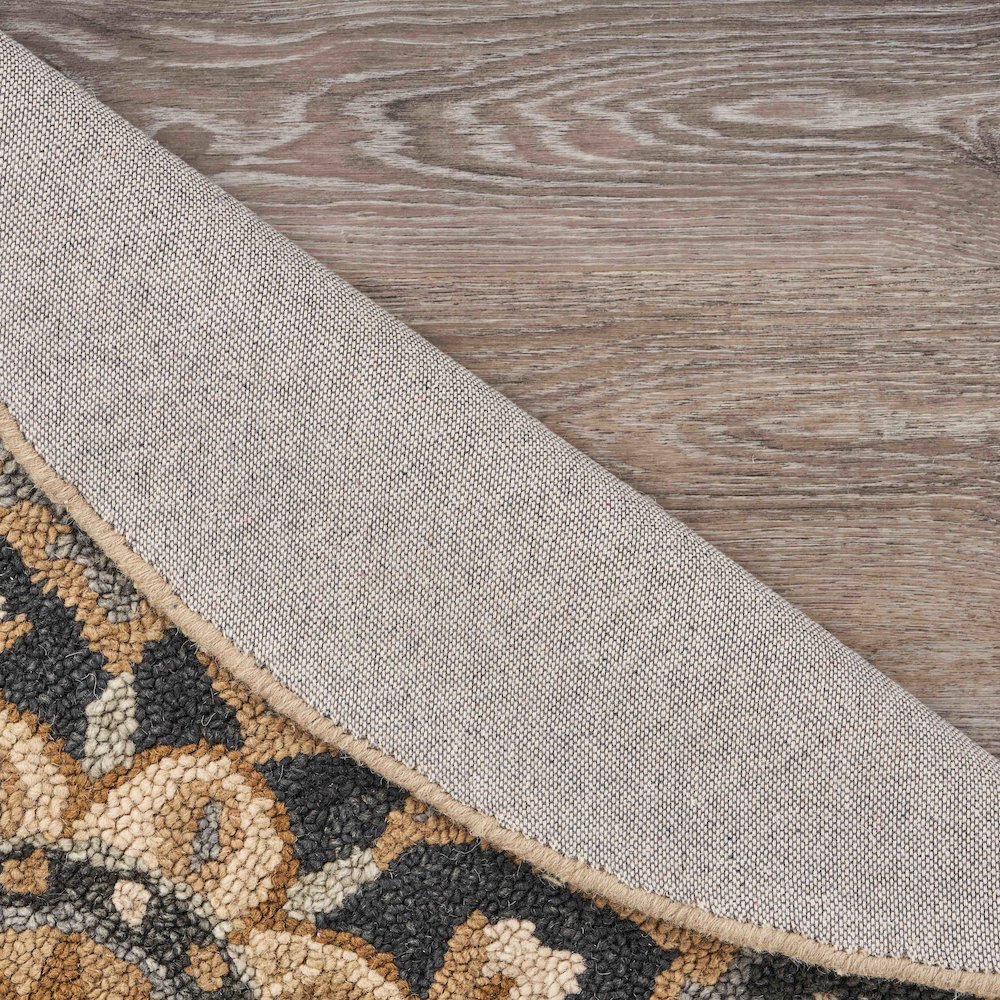 Dazzle Wool Area Rug Indoor in Black/Ivory, 4' Round. Picture 4