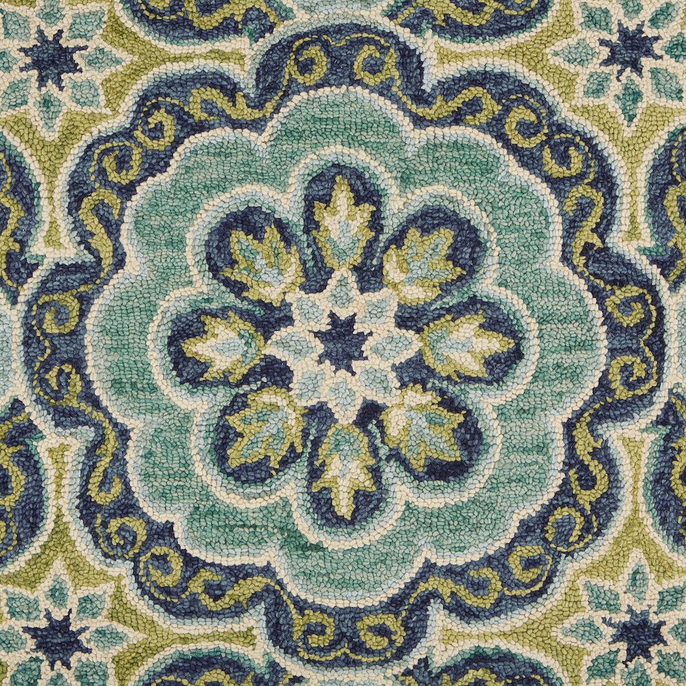 Dazzle Wool Area Rug Indoor in Green/Blue, 5' x 7'9". Picture 2