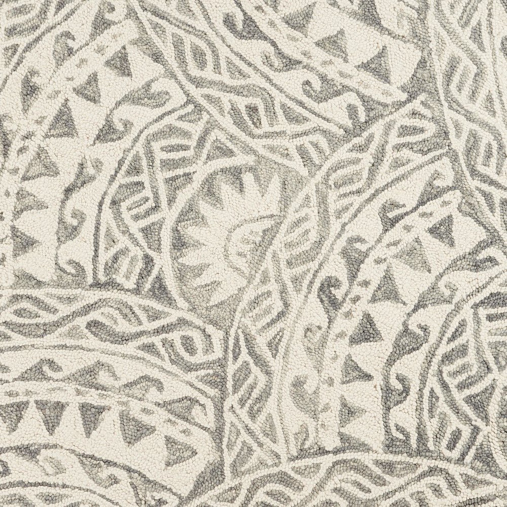 Dazzle Wool Area Rug Indoor in Gray/Ivory, 4' Round. Picture 2
