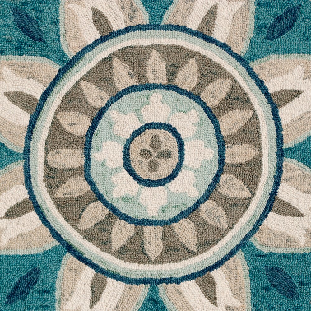 Dazzle Wool Area Rug Indoor in Blue/Gray, 4' Round. Picture 7