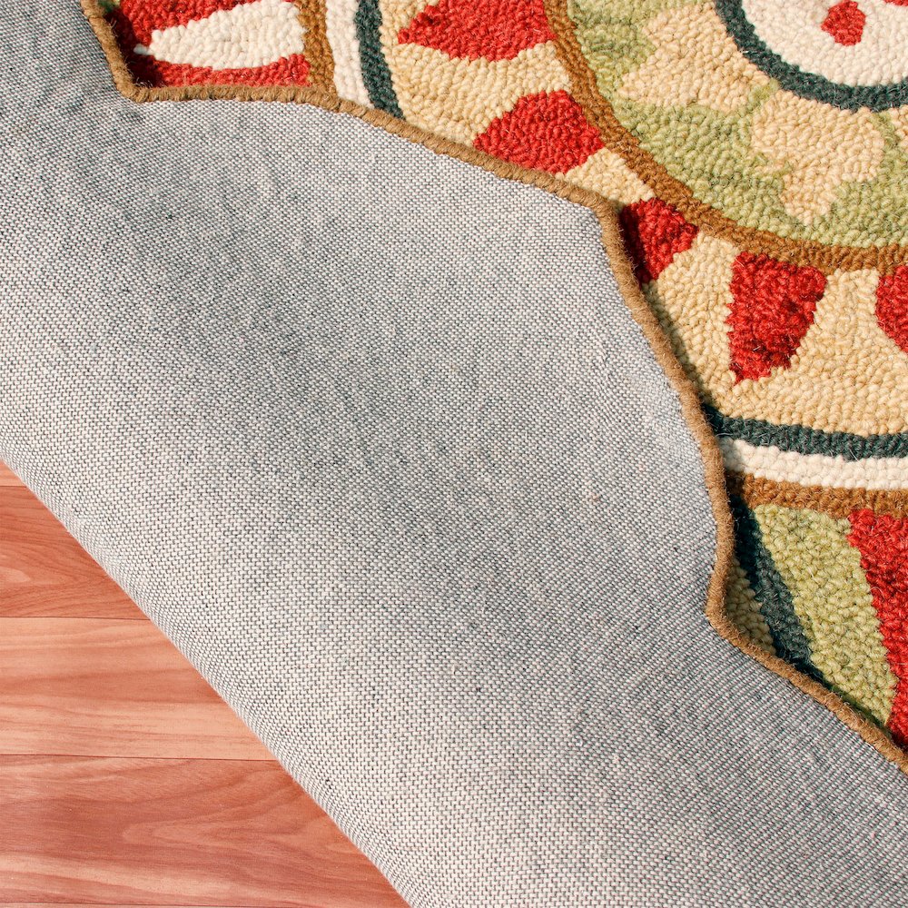 Dazzle Wool Area Rug Indoor in Red/Green, 4' Round. Picture 6