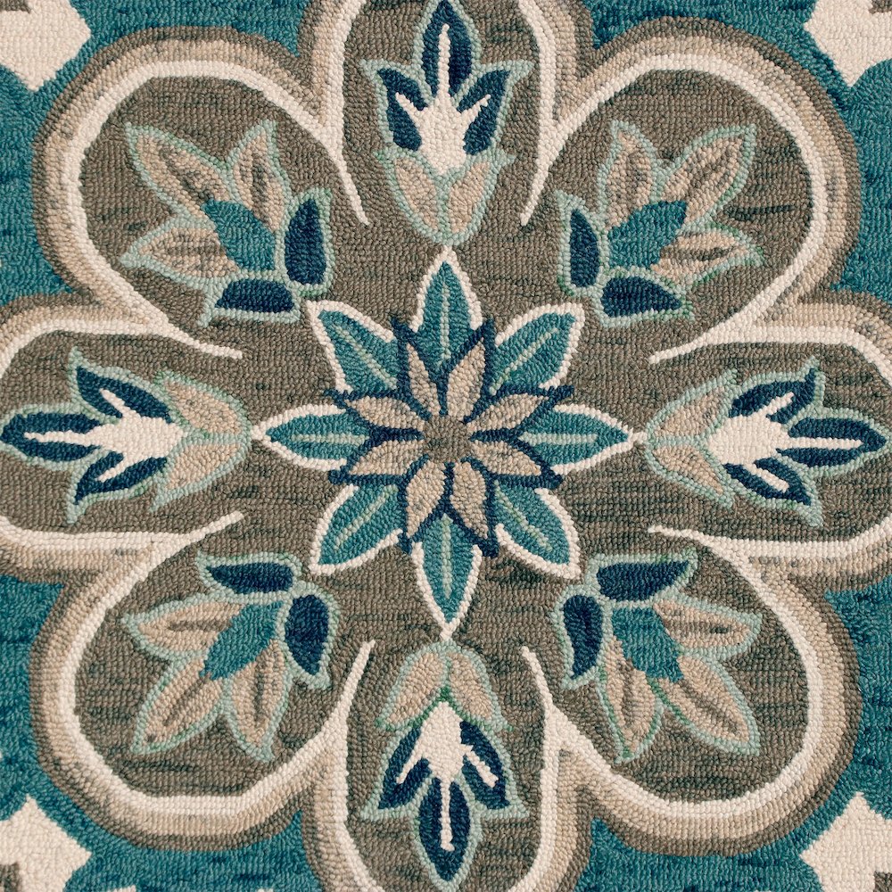 Dazzle Wool Area Rug Indoor in Blue/Gray, 4' Round. Picture 7