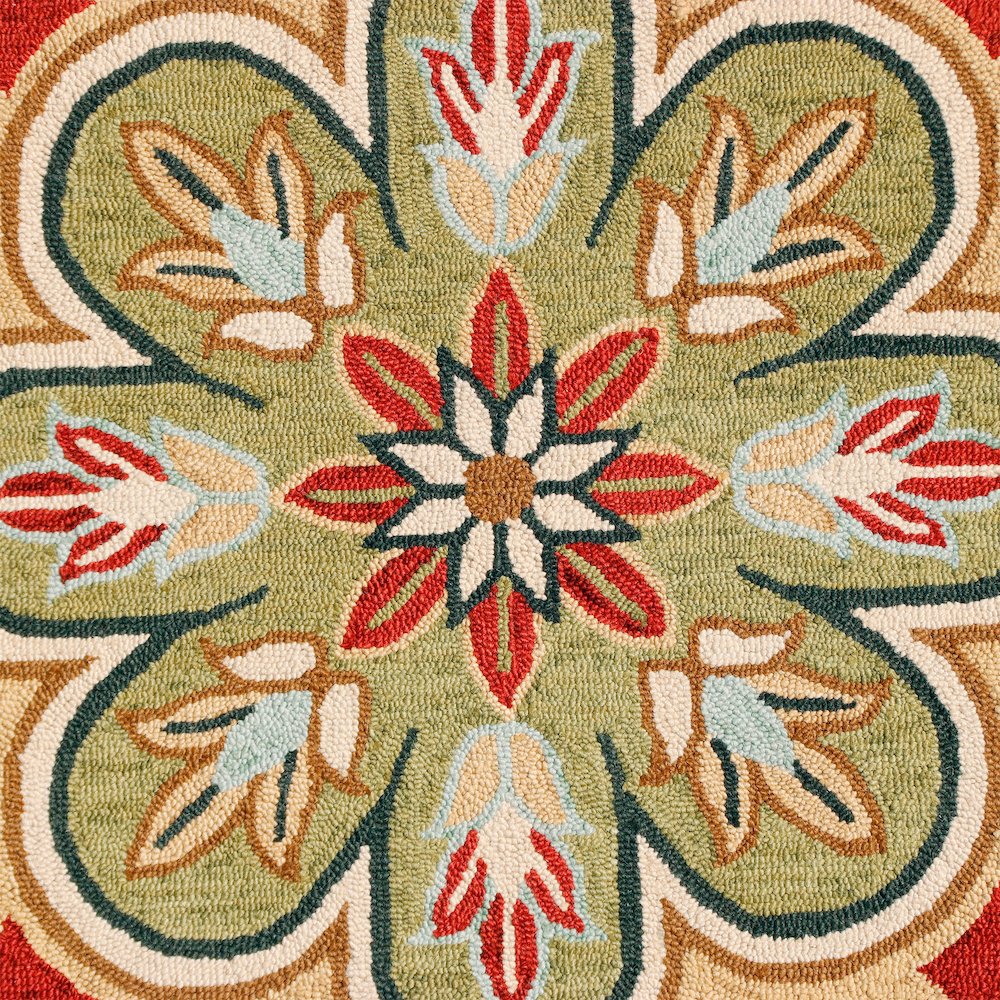 Dazzle Wool Area Rug Indoor in Orange/Gold, 4' Round. Picture 7
