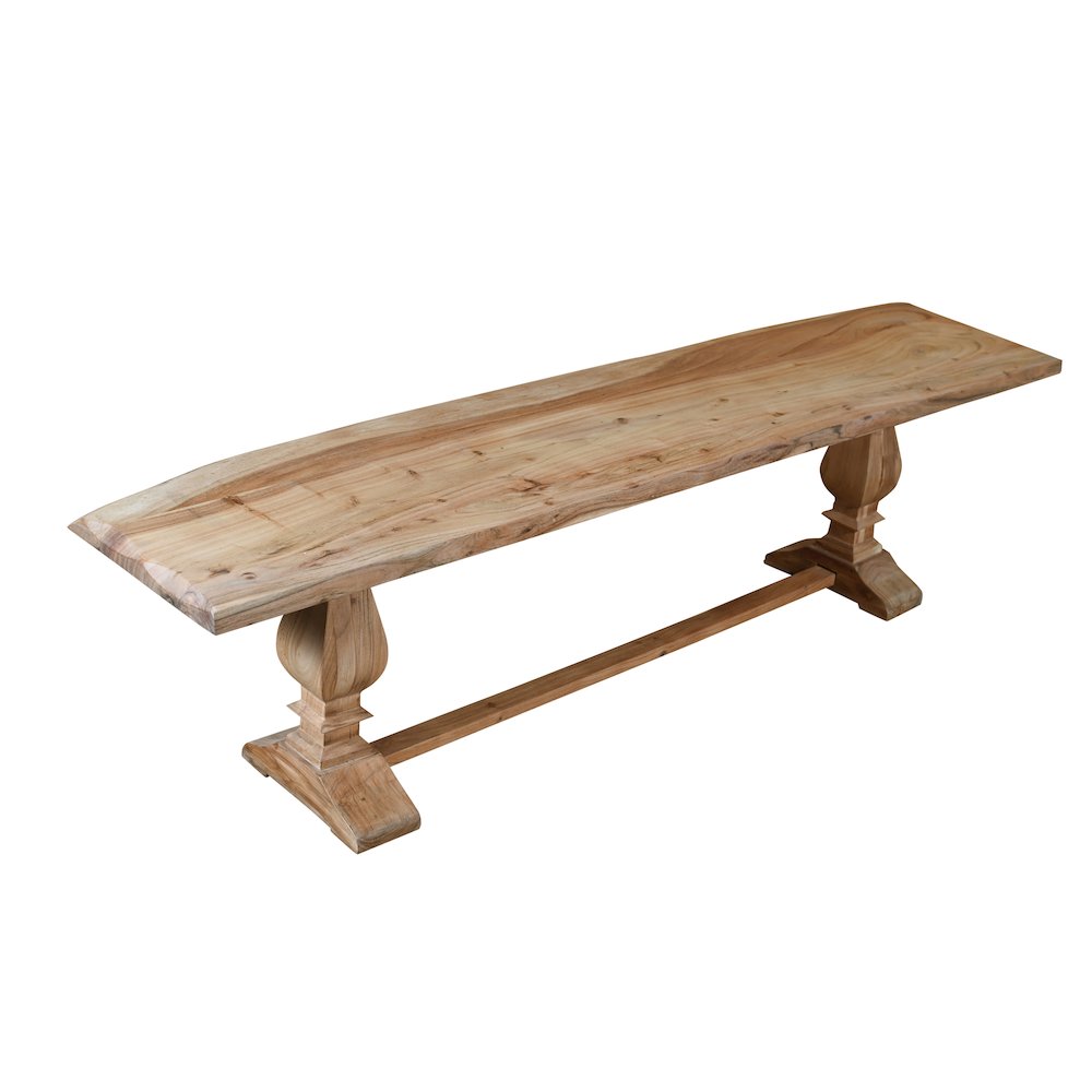 Finley Dining Bench Natural Finish in Natural/Natural, 72" W x 16" D x 18" H. Picture 3