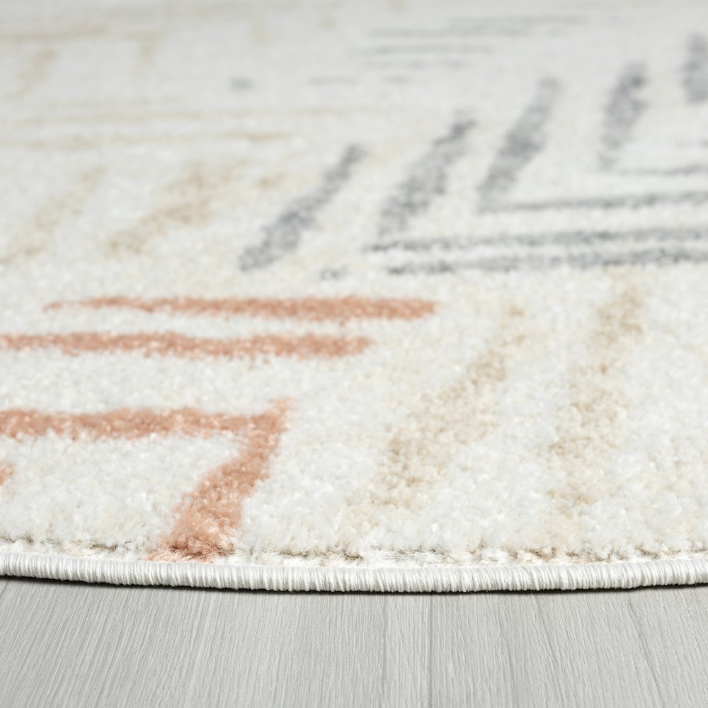 Dune Durable Performance Area Rug Indoor in Ivory/Multicolored, 6' Round. Picture 3