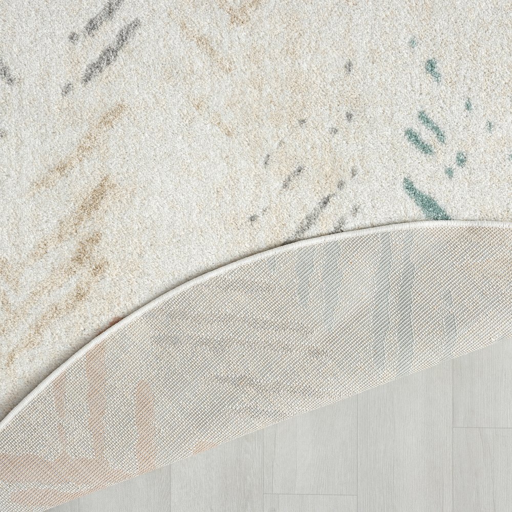 Dune Durable Performance Area Rug Indoor in Ivory/Multicolored, 6' Round. Picture 6