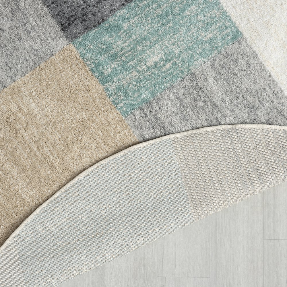 Dune Durable Performance Area Rug Indoor in Beige/Blue, 6' Round. Picture 6