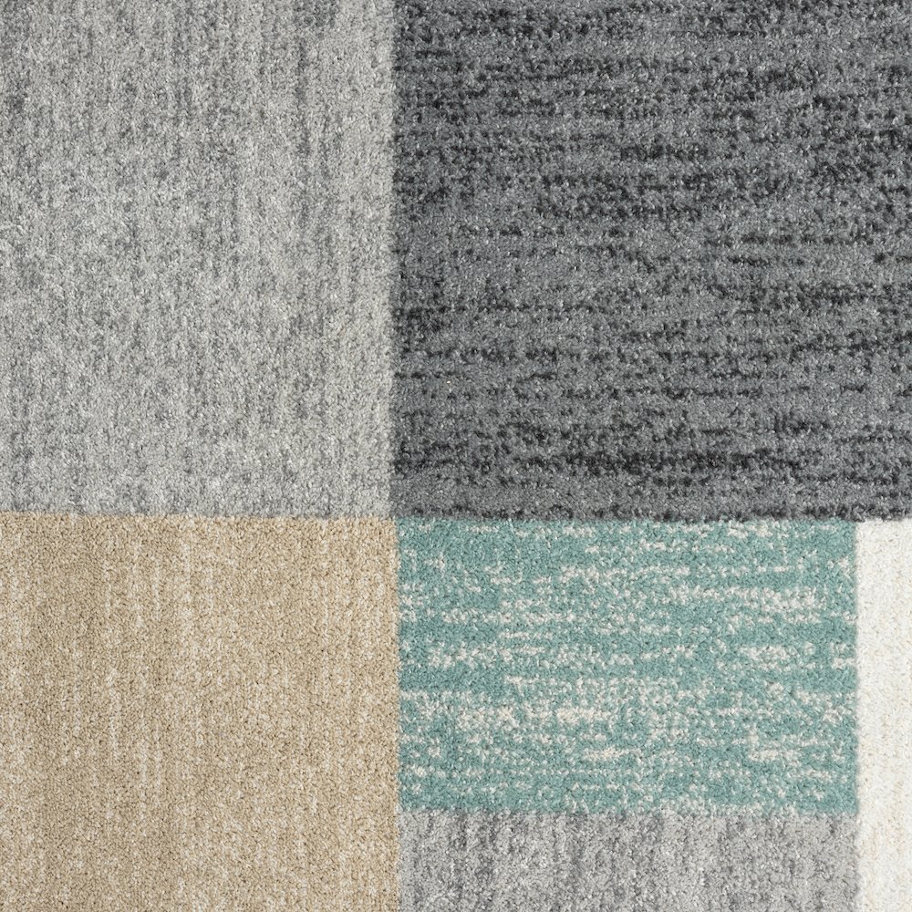 Dune Durable Performance Area Rug Indoor in Beige/Blue, 6' Round. Picture 7
