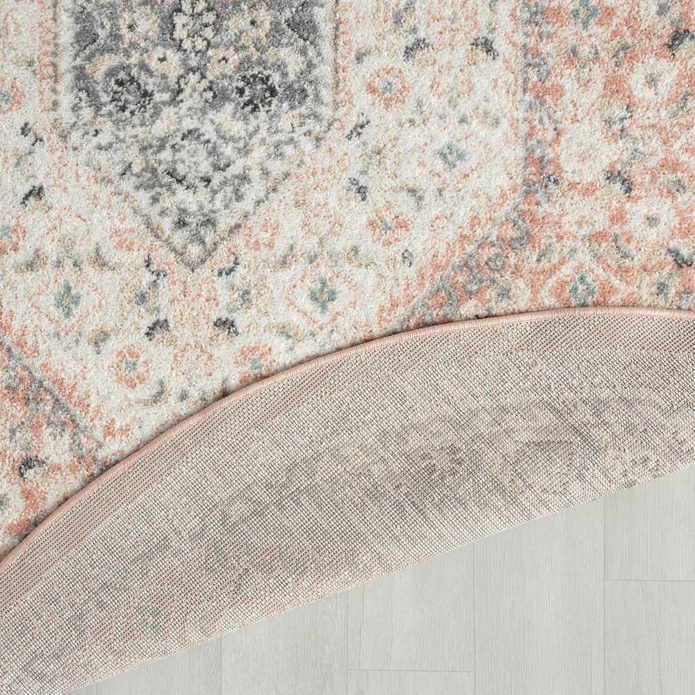 Dune Durable Performance Area Rug Indoor in Pink/Cream, 6' Round. Picture 6