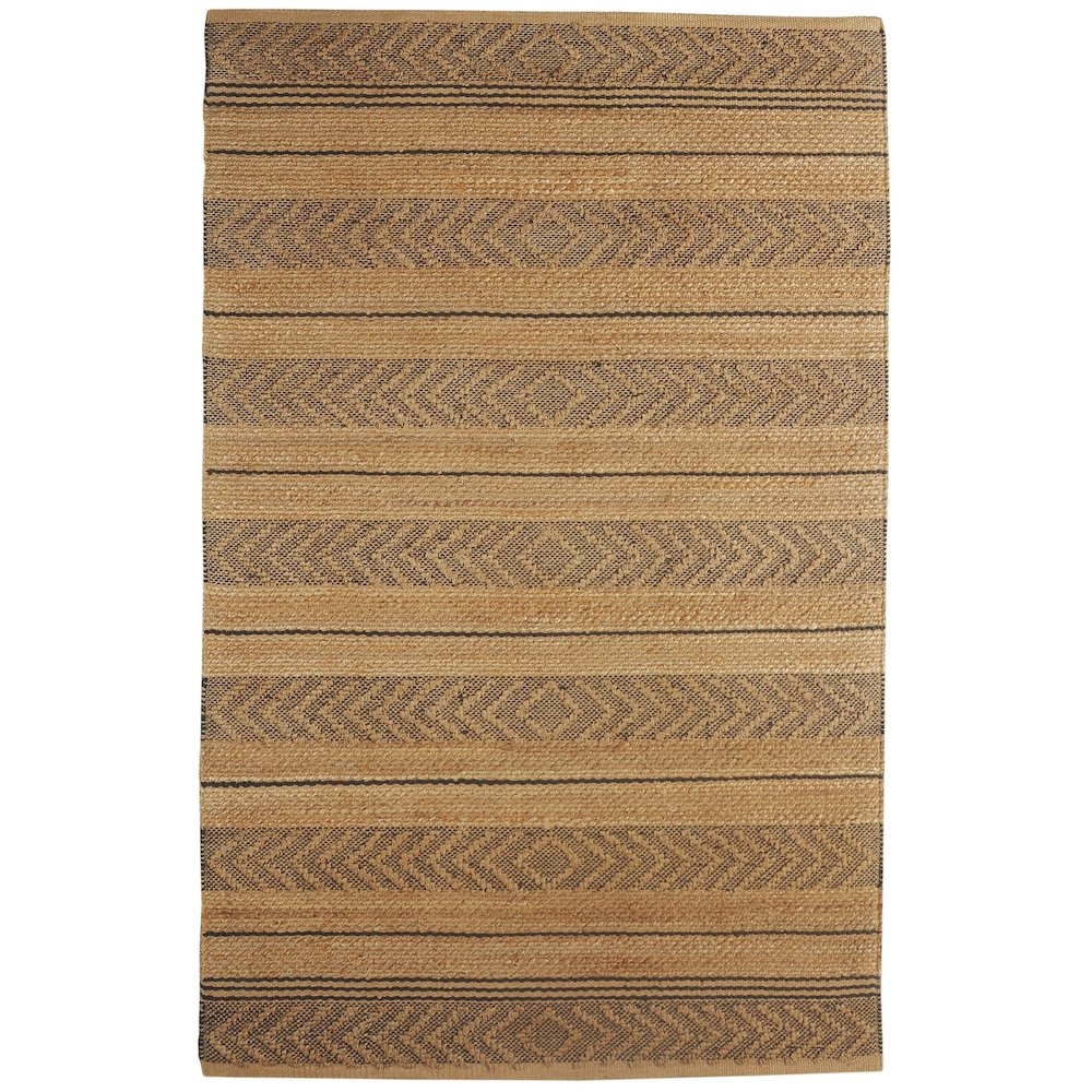 Earth Jute Area Rug Indoor in Tan/Black, 5' x 7'9". Picture 1