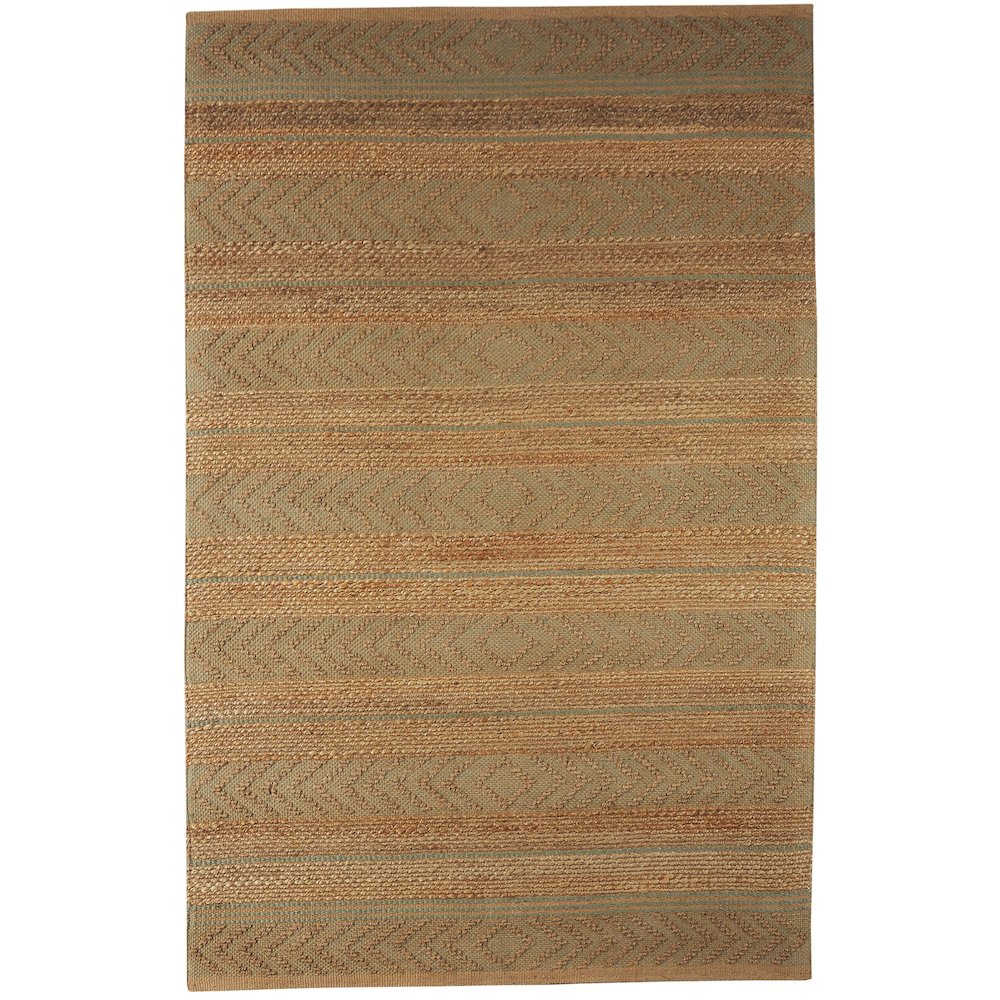 Earth Jute Area Rug Indoor in Tan/Seafoam/Tan, 7'9" x 9'9". Picture 1
