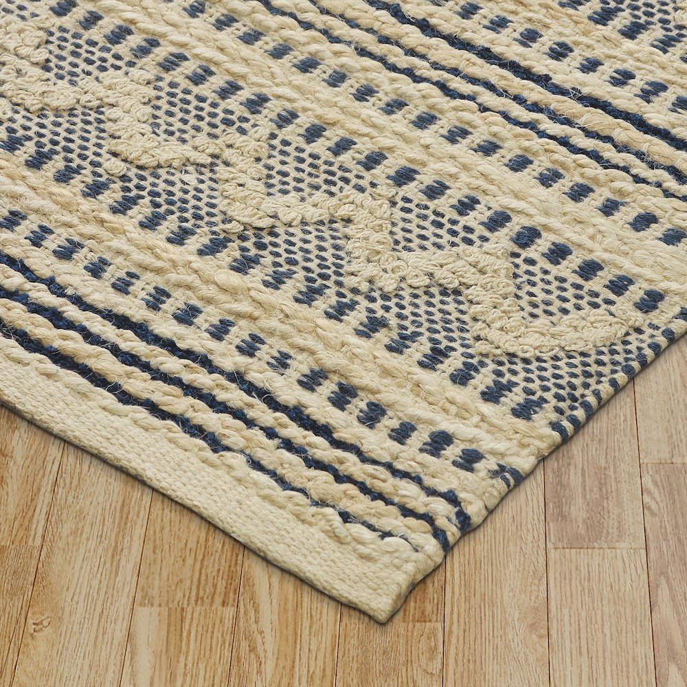 Earth Jute Blend Area Rug Indoor in Ivory/Blue, 7'9" x 9'9". Picture 3