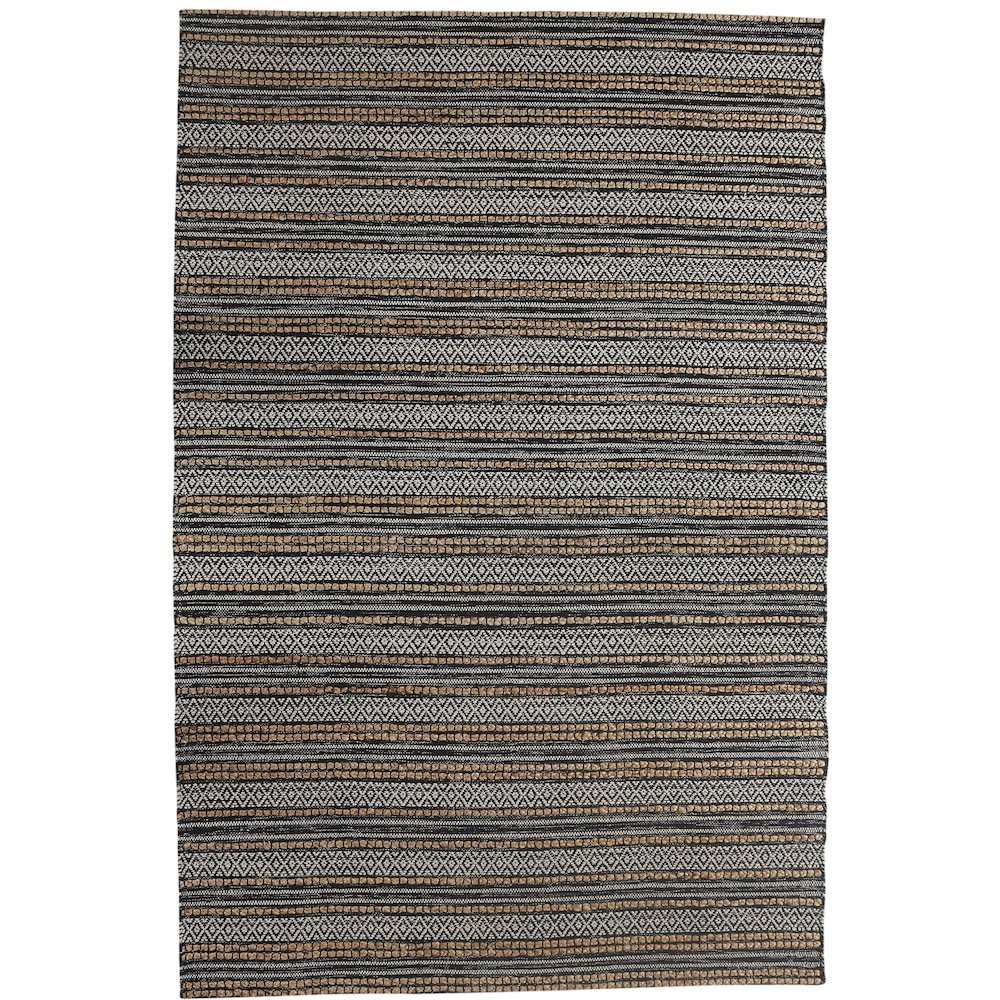 Earth Cotton Blend Area Rug Indoor in Black/Tan, 7'9" x 9'9". Picture 1