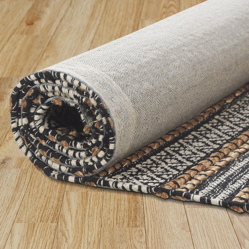 Earth Cotton Blend Area Rug Indoor in Black/Tan, 7'9" x 9'9". Picture 4