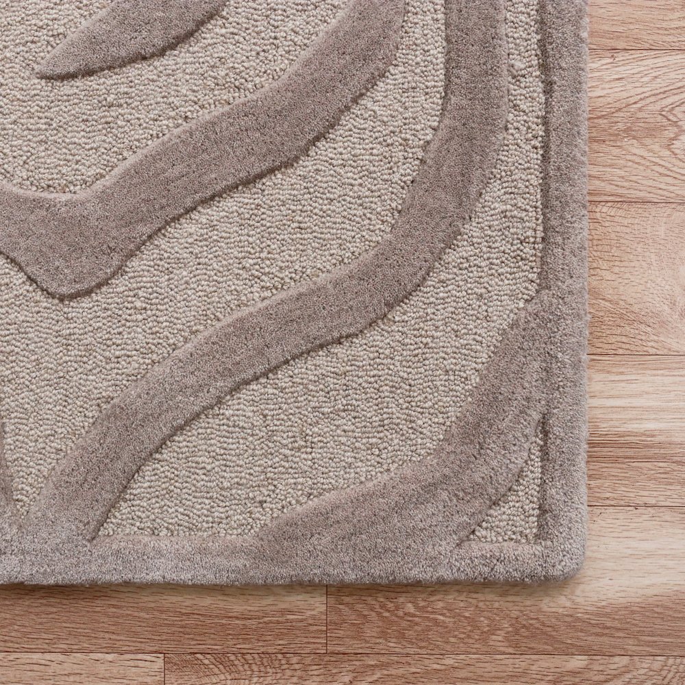 Fashion Wool Area Rug Indoor in Beige/Gray, 5' x 7'9". Picture 7