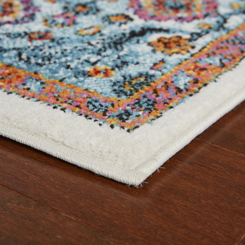 Fusion Olefin Area Rug Indoor in White/Blue, 2'3" x 7'. Picture 8