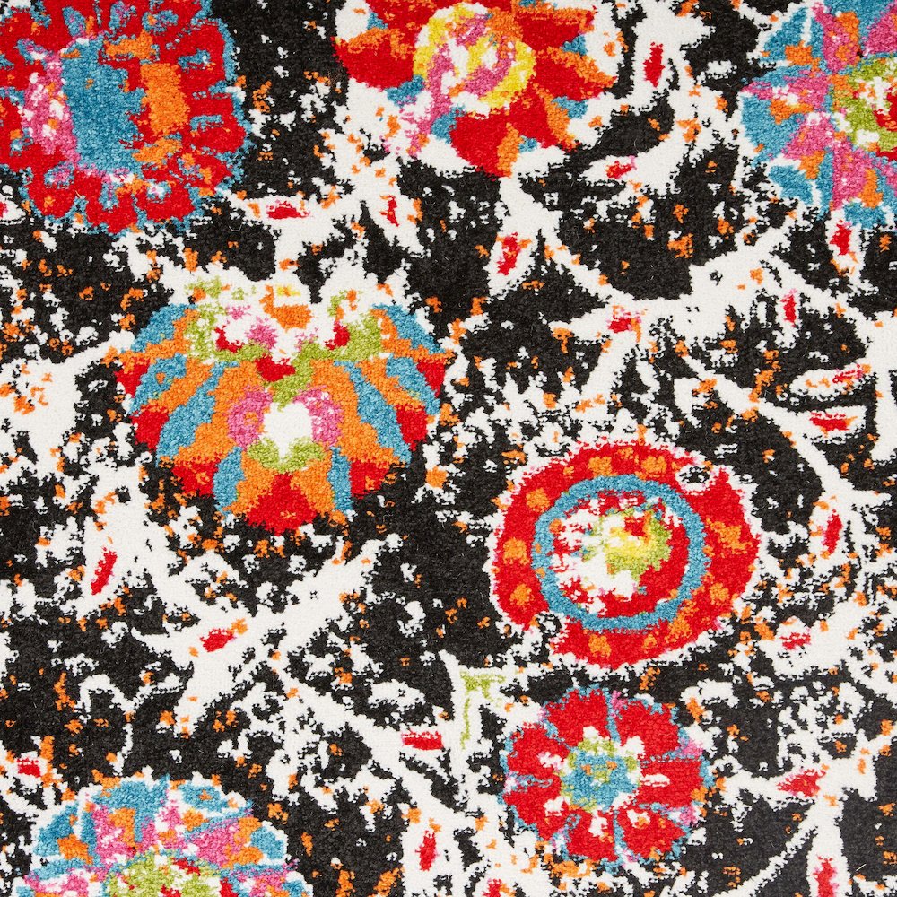 Fusion Jute Area Rug Indoor in Black/Multicolored, 2'3" x 7'. Picture 2