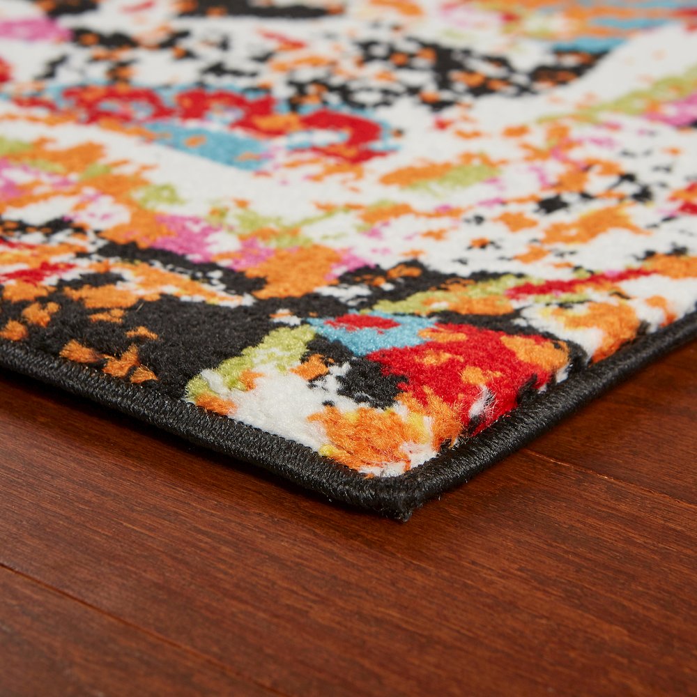 Fusion Jute Area Rug Indoor in Black/Multicolored, 2'3" x 7'. Picture 3