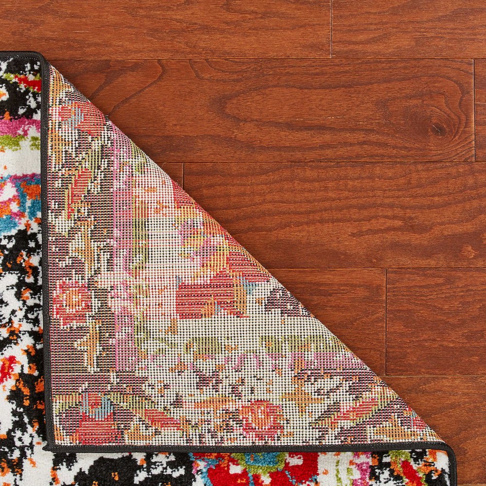 Fusion Jute Area Rug Indoor in Black/Multicolored, 2'3" x 7'. Picture 4