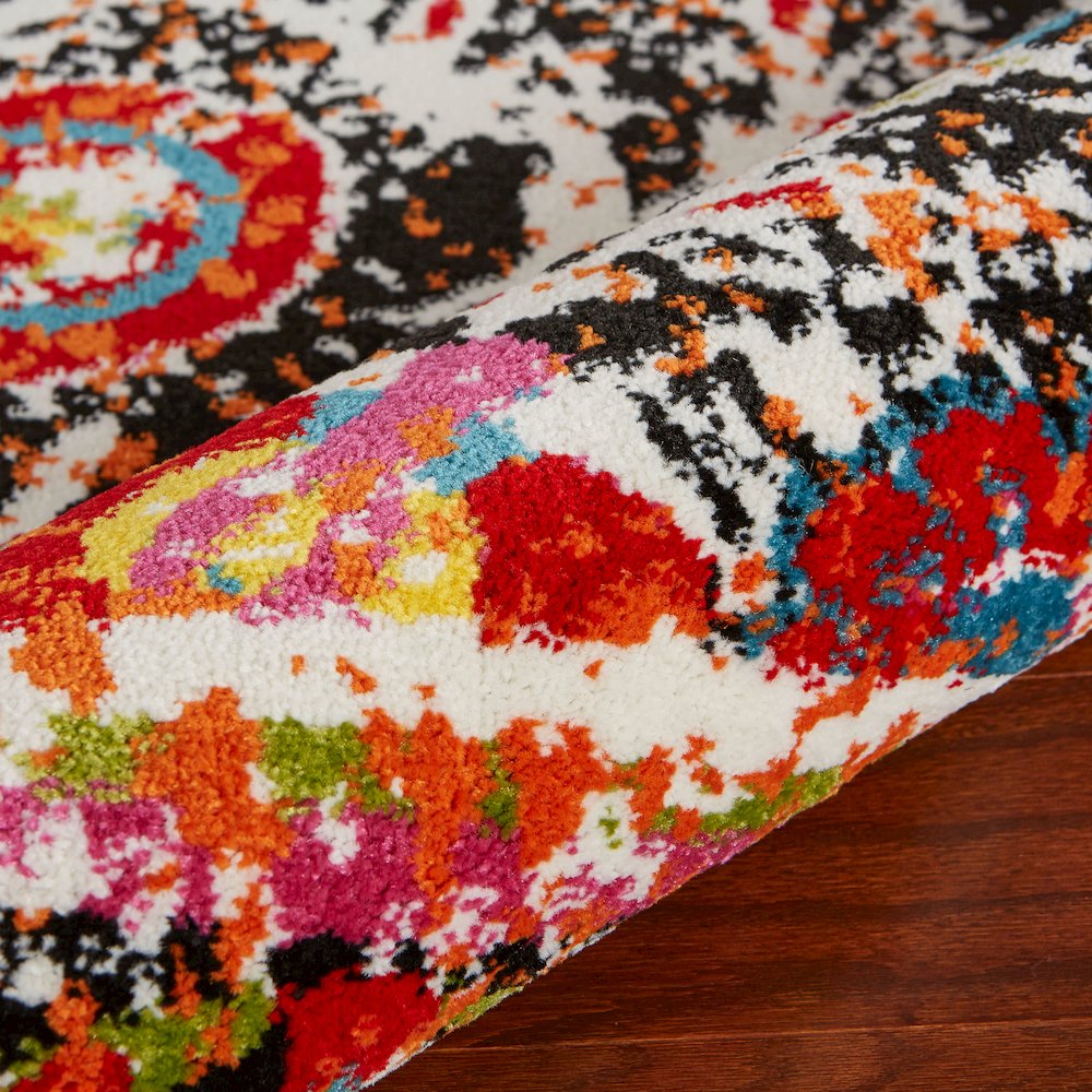 Fusion Jute Area Rug Indoor in Black/Multicolored, 2'3" x 7'. Picture 5