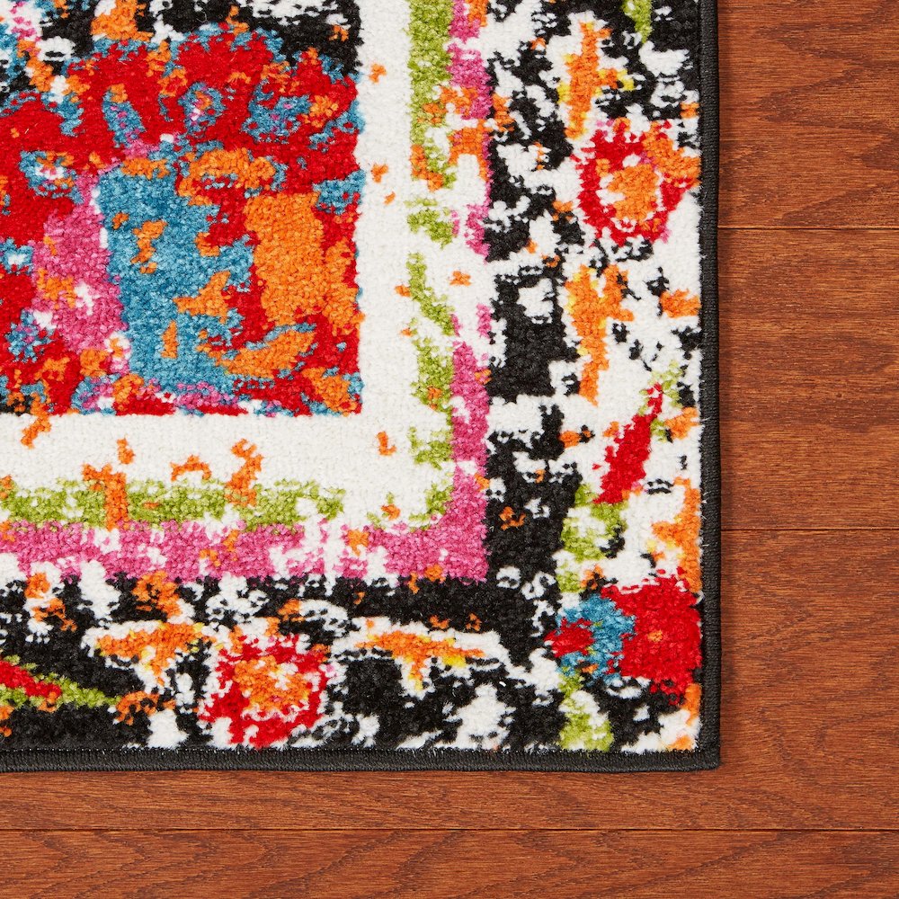 Fusion Jute Area Rug Indoor in Black/Multicolored, 2'3" x 7'. Picture 6