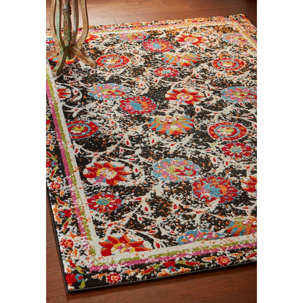 Fusion Jute Area Rug Indoor in Black/Multicolored, 2'3" x 7'. Picture 7