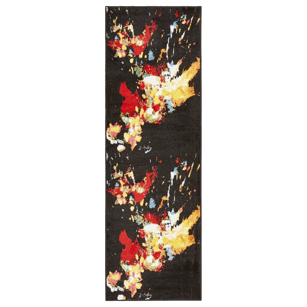 Fusion Jute Area Rug Indoor in Black/Multicolored, 2'3" x 7'. Picture 1