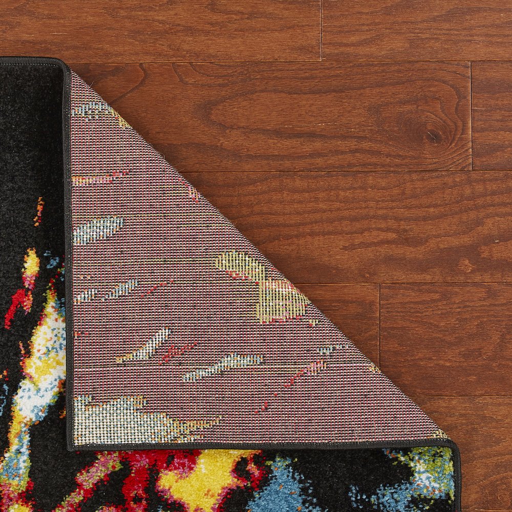 Fusion Jute Area Rug Indoor in Black/Multicolored, 2'3" x 7'. Picture 4