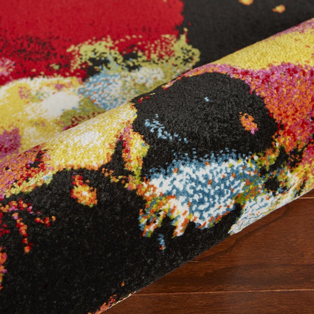 Fusion Jute Area Rug Indoor in Black/Multicolored, 2'3" x 7'. Picture 5