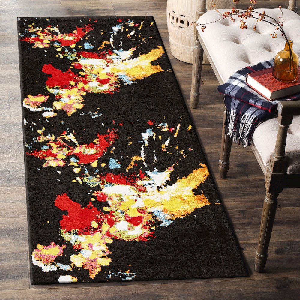 Fusion Jute Area Rug Indoor in Black/Multicolored, 2'3" x 7'. Picture 7