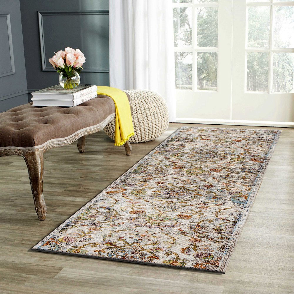 Gala Durable Performance Area Rug Indoor in Gray/Multicolored, 1'10" x 3'. Picture 2