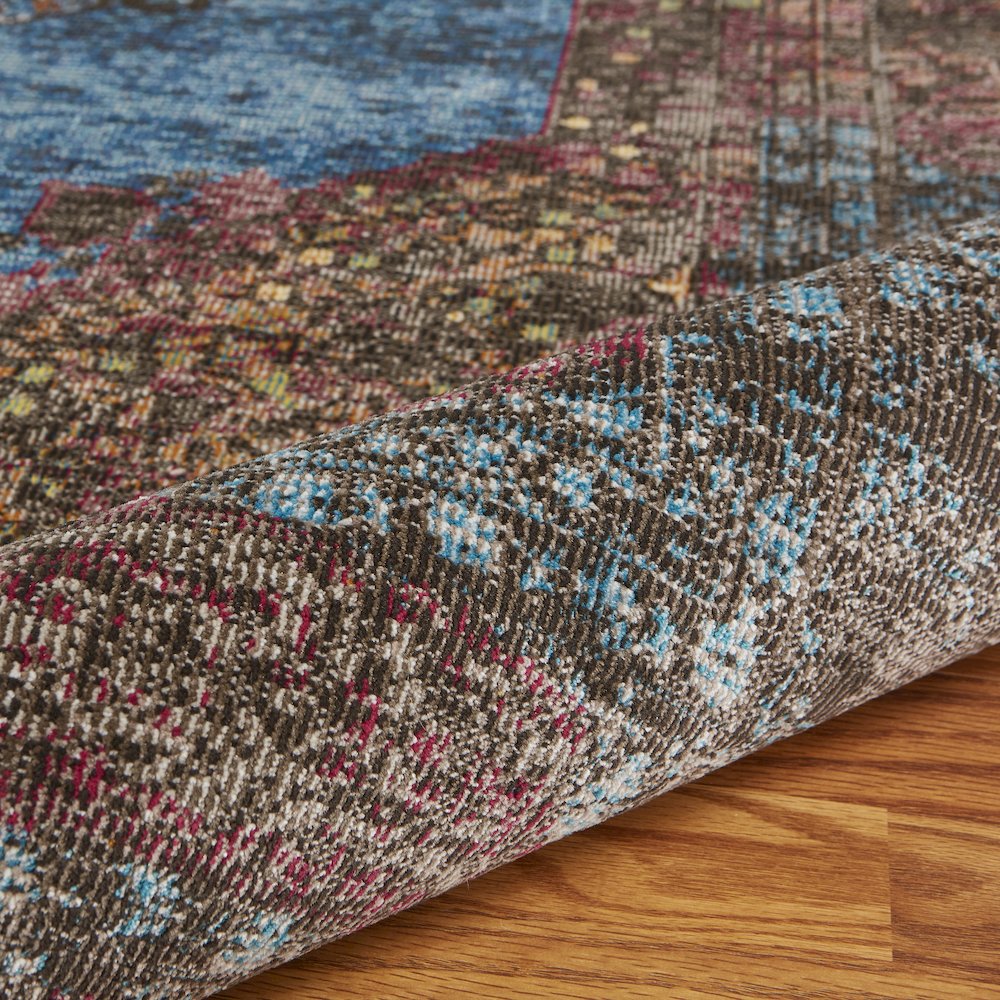 Gala Durable Performance Area Rug Indoor in Blue/Multicolored, 1'10" x 3'. Picture 4