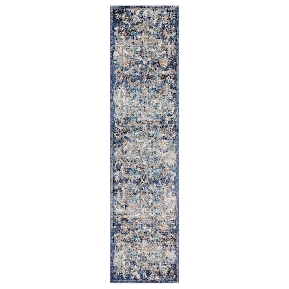 Gala Durable Performance Area Rug Indoor in Blue/Multicolored, 1'10" x 3'. Picture 1