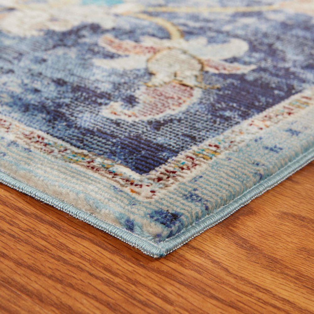 Gala Durable Performance Area Rug Indoor in Blue/Multicolored, 4' x 6'. Picture 3