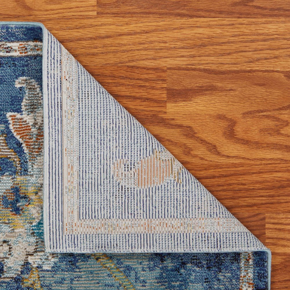 Gala Durable Performance Area Rug Indoor in Blue/Multicolored, 4' x 6'. Picture 4