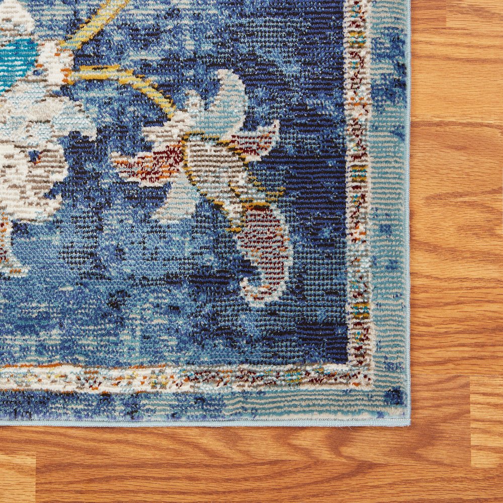 Gala Durable Performance Area Rug Indoor in Blue/Multicolored, 4' x 6'. Picture 6