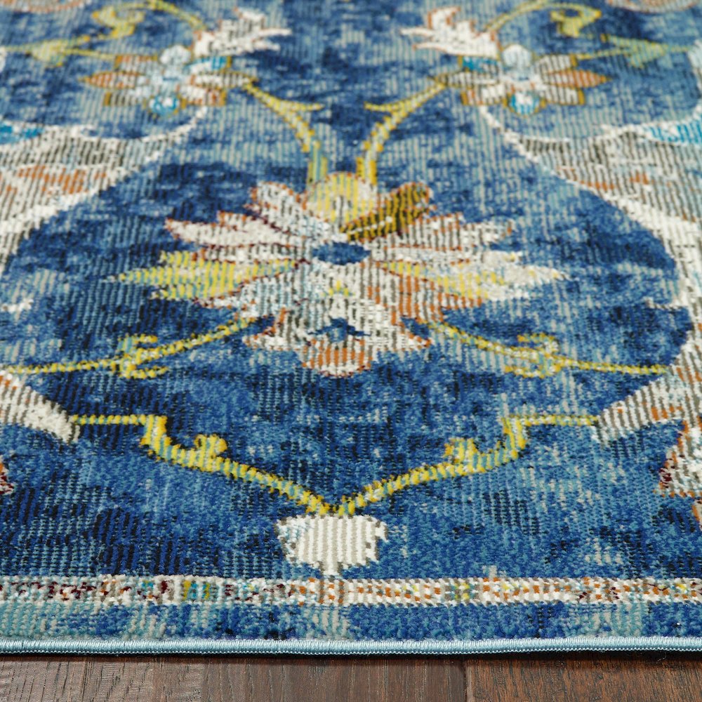 Gala Durable Performance Area Rug Indoor in Blue/Multicolored, 4' x 6'. Picture 8