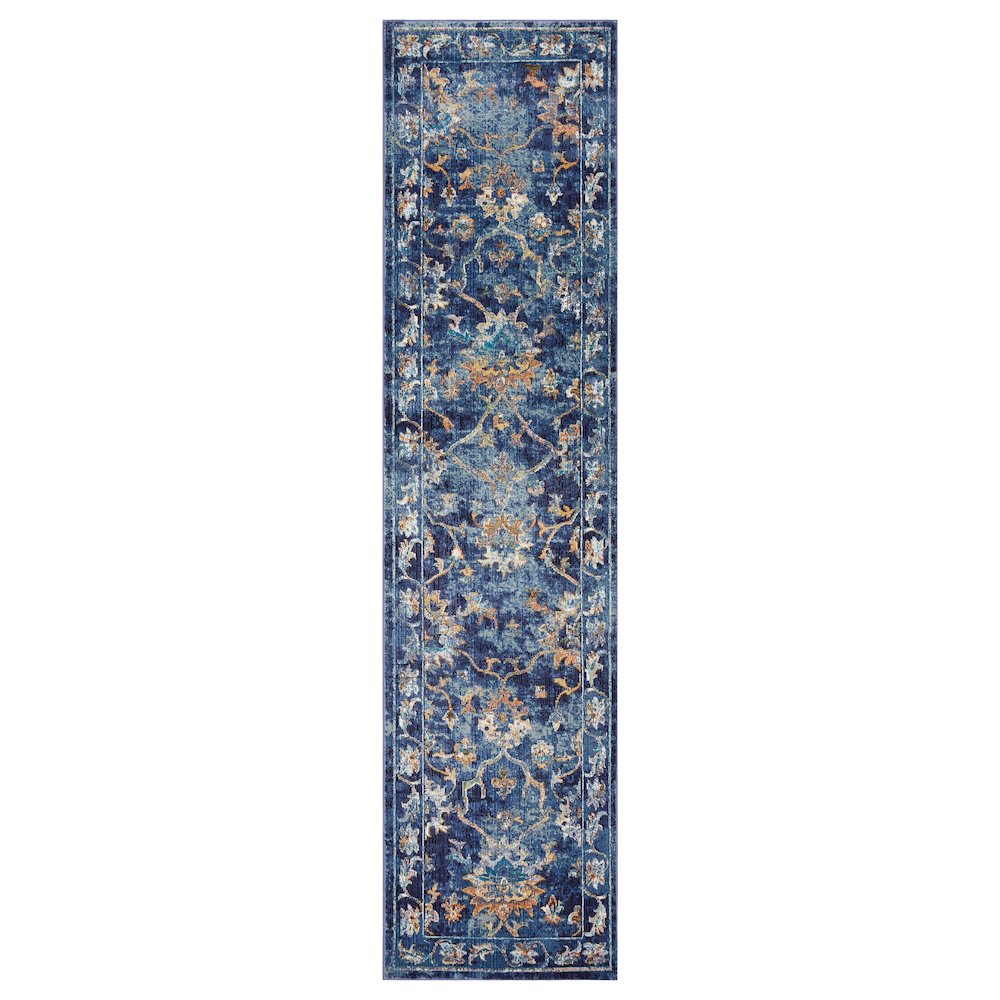 Gala Durable Performance Area Rug Indoor in Blue/Multicolored, 1'10" x 3'. Picture 1