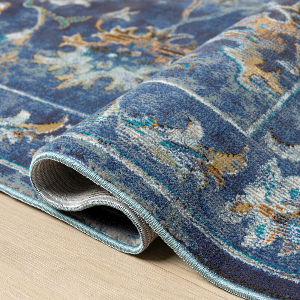 Gala Durable Performance Area Rug Indoor in Blue/Multicolored, 1'10" x 3'. Picture 4