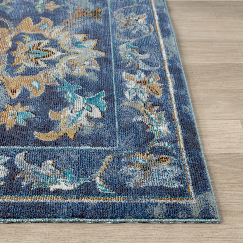Gala Durable Performance Area Rug Indoor in Blue/Multicolored, 1'10" x 3'. Picture 5