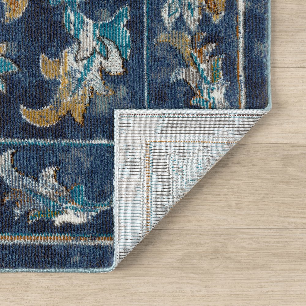 Gala Durable Performance Area Rug Indoor in Blue/Multicolored, 1'10" x 3'. Picture 6