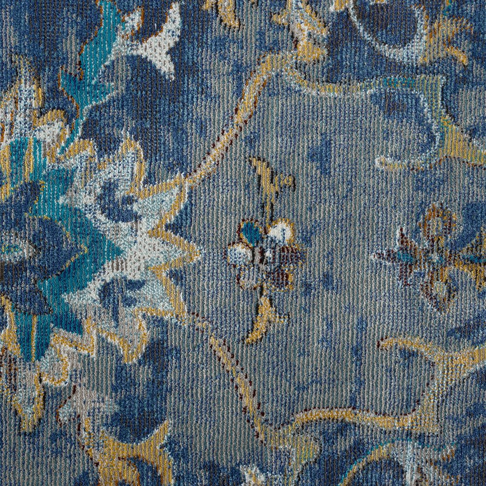 Gala Durable Performance Area Rug Indoor in Blue/Multicolored, 1'10" x 3'. Picture 7