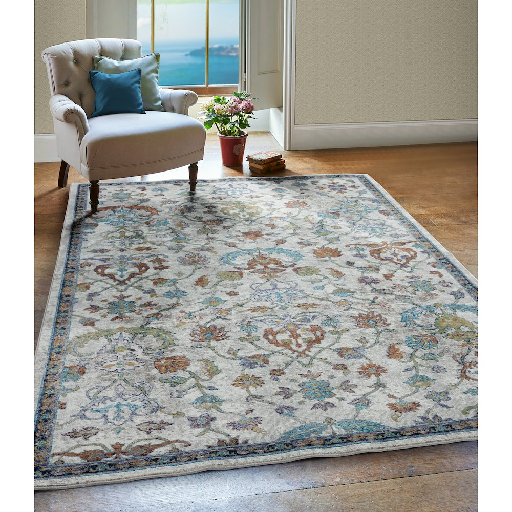 Gala Durable Performance Area Rug Indoor in Gray/Blue, 1'10" x 3'. Picture 7